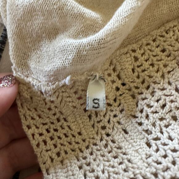 RISTO BIMBILOSKI | Boho Cream Cotton Crochet Tie Back  Bohemian Festival | Small - Picture 7 of 7